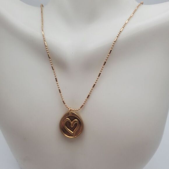 Gold toned heart on my sleeve chain necklace‎ - Picture 1 of 2
